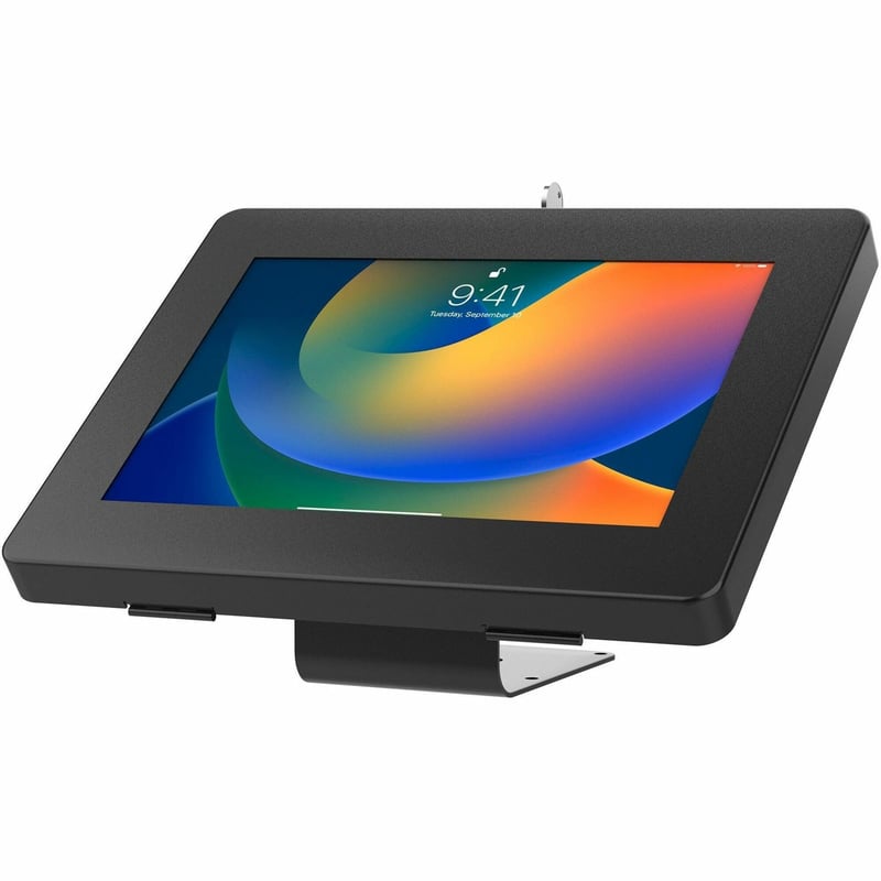 CTA Digital VESA Compatible Curved Stand & Wall Mount with Universal Security Enclosure (Black) - Thumbnail 1