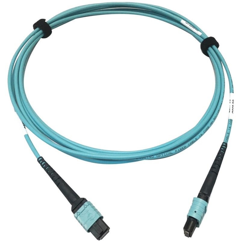 Eaton Tripp Lite Series 400G Multimode 50/125 OM4 Plenum-Rated Fiber Optic Cable, 24F MTP/MPO-PC (F/F), Aqua, 3 m - Thumbnail 2