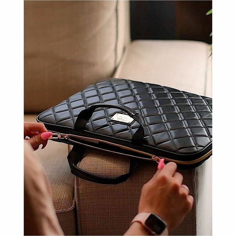SANDY LISA ST. TROPEZ QUILTED CARRYING CASE (SLEEVE) FOR 14IN LAPTOP & COMPARTME - Thumbnail 3