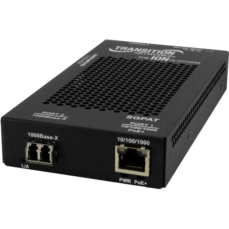 Stand-alone Fast & Gigabit Ethernet PoE / PoE+ Media Converter 10/100/1000Base-T PoE+ PSE to 1000Base-X - Thumbnail 1
