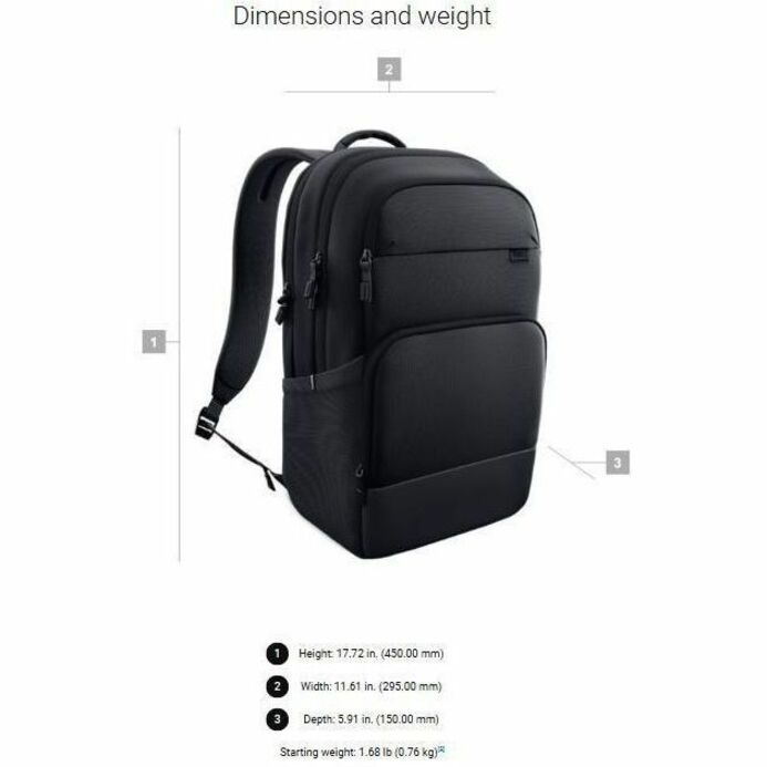 DELL PRO 14-16 PLUS ECOLOOP BACKPACK - CP5626 - Thumbnail 4