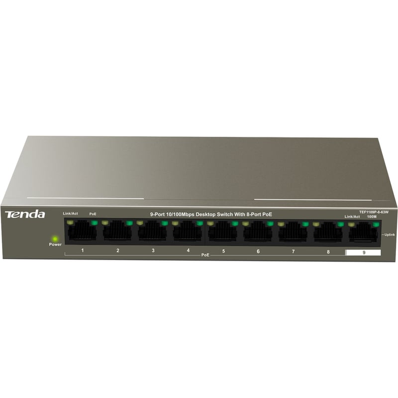 9-PORT 10/100 SWITCH 8-PORT POE . - Thumbnail 2