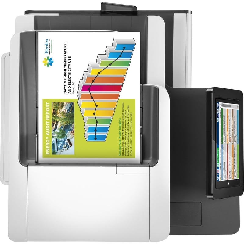 HP PageWide 586 586z Page Wide Array Multifunction Printer-Color-Copier/Fax/Scanner-50 ppm Mono/50 ppm Color Print-2400x1200 Print-Automatic Duplex Print-80000 Pages Monthly-550 sheets Input-Color Scanner-600 Optical Scan-Color Fax-Gigabit Ethernet - Thumbnail 5
