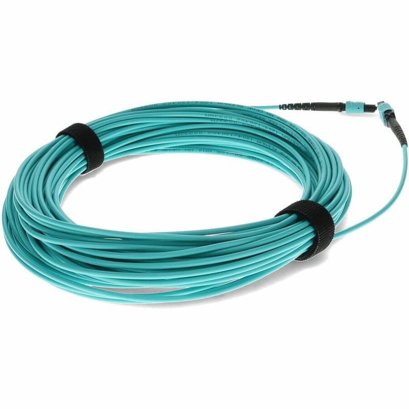 AddOn 40m MPO/UPC to MPO/UPC Aqua OM4 OFNP (Plenum-Rated) 12-Strand Fiber Patch Cable - Thumbnail 5