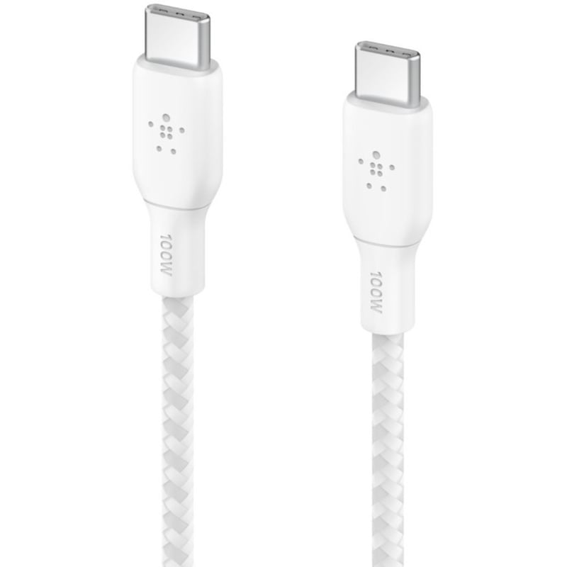 Belkin BoostCharge USB-C to USB-C Cable 100W - (2 meter / 6.6 foot, White) - Thumbnail 2
