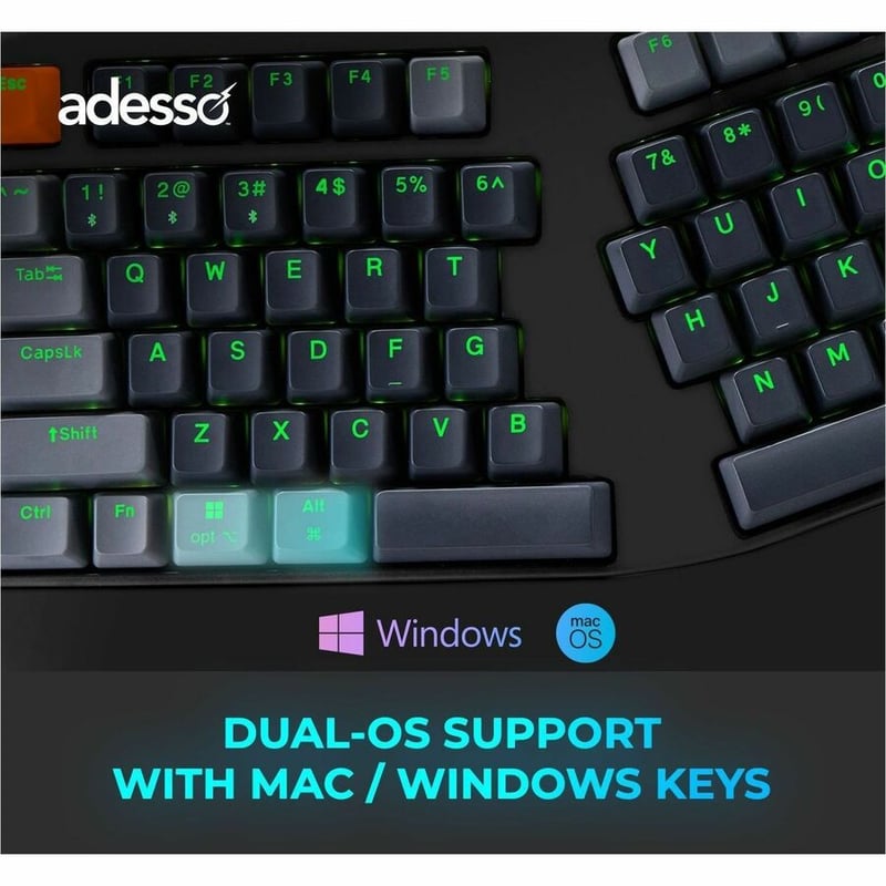 2X LRG PRINT ILLUM ERGO MULTIOS MECH KEYBOARD W/COPILOY HOTKEY - Thumbnail 5