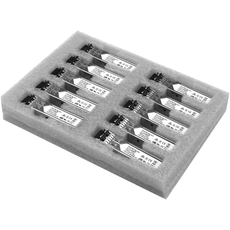 StarTech.com Cisco GLC-SX-MM Compatible SFP Module 10 Pack - 1000BASE-SX - 1GbE Gigabit Ethernet SFP Multimode Fiber MMF Optic Transceiver - Thumbnail 1