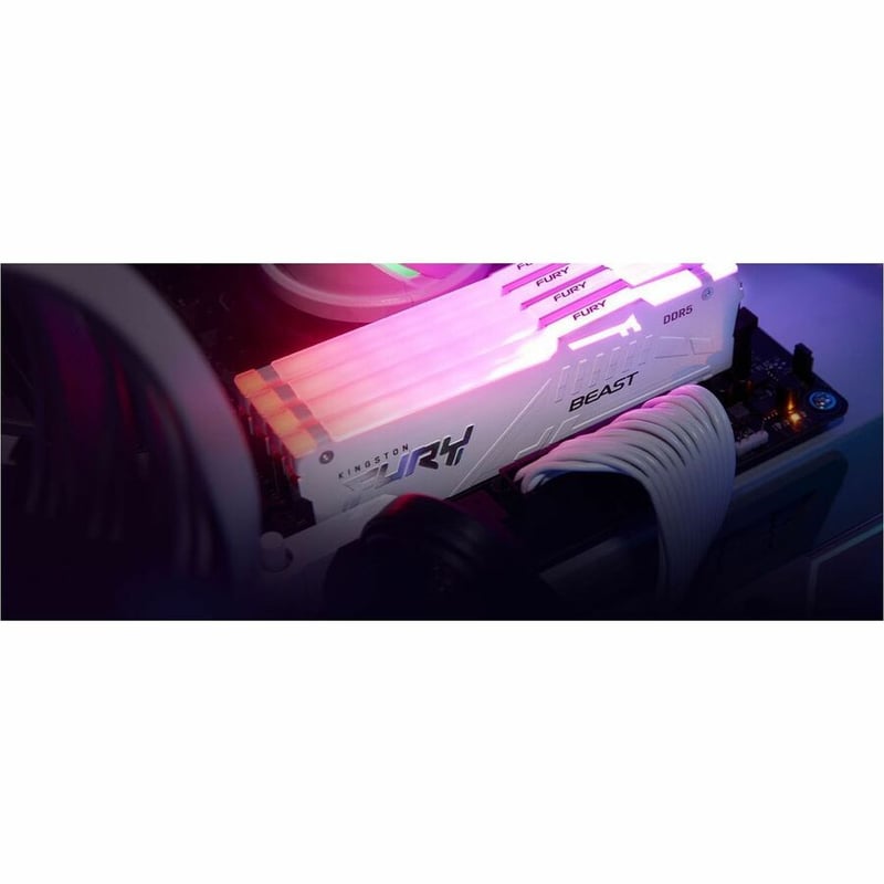 64GB 6000MT/S DDR5 CL30 DIMM (KIT OF 2) FURY BEAST WHITE RGB EXP - Thumbnail 5