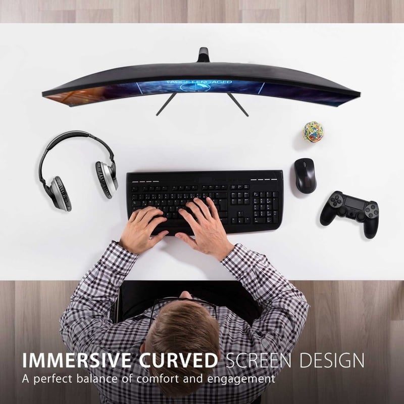ViewSonic OMNI VX3218-PC-MHD 32 Inch Curved 1080p 1ms 165Hz Gaming Monitor with FreeSync Premium, Eye Care, HDMI and Display Port - Thumbnail 2