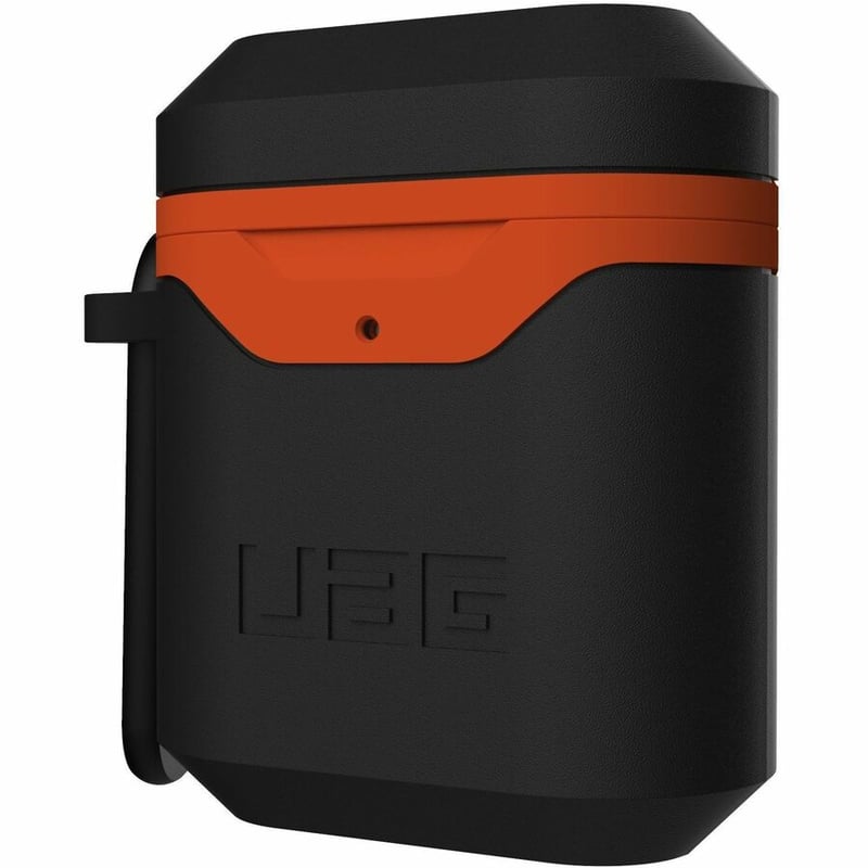 APPLE AIRPODS HARD CASE V2-BLACK/ORANGE - Thumbnail 5
