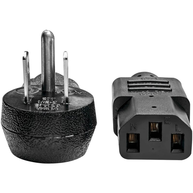 Eaton Tripp Lite Series Desktop Computer AC Power Cord, Right-Angle NEMA 5-15P to C13 - 10A, 125V, 18 AWG, 3 ft. (0.91 m), Black - Thumbnail 3