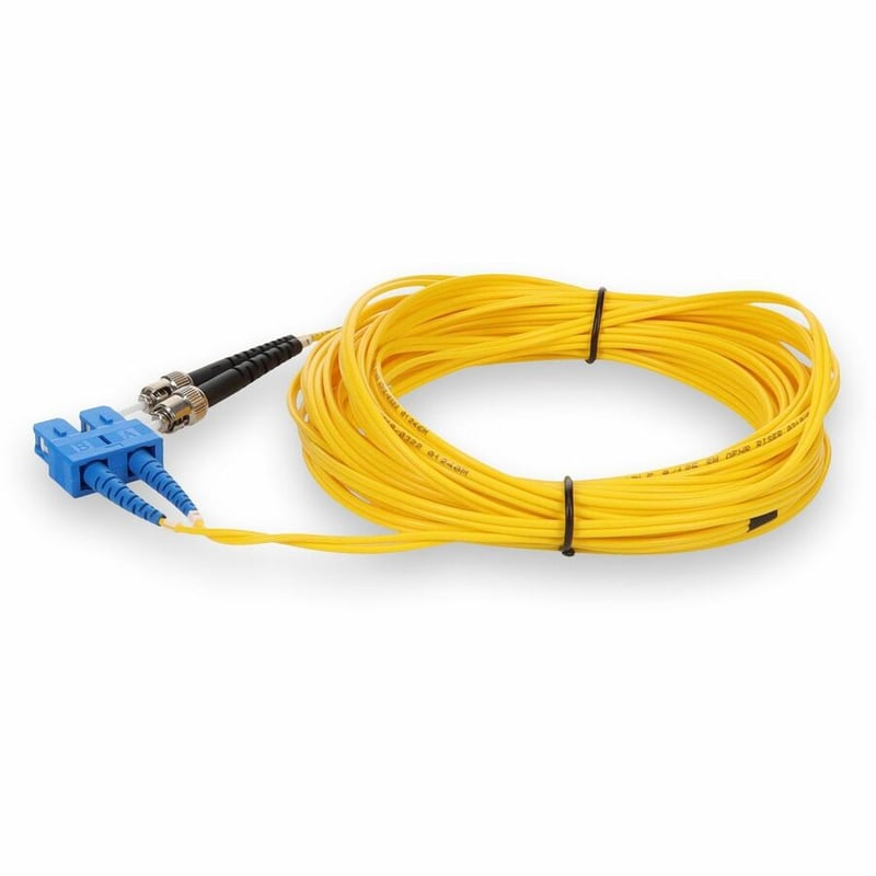 AddOn 2m SC (Male) to ST (Male) Yellow OS2 Duplex Fiber OFNR (Riser-Rated) Patch Cable - Thumbnail 2