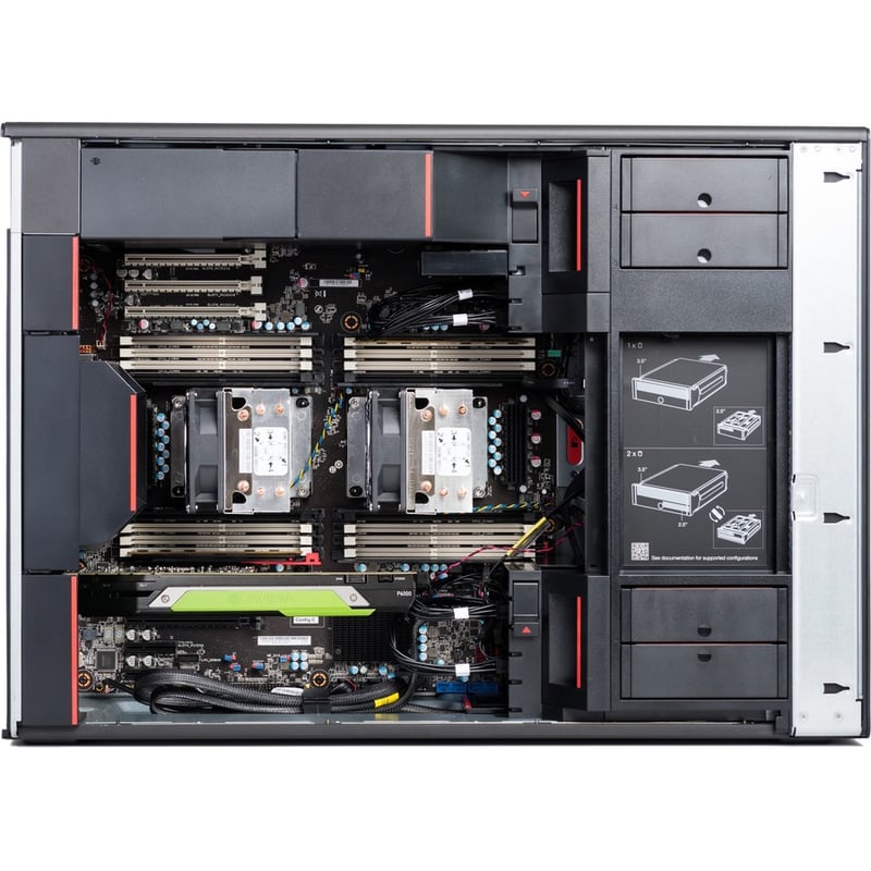 Lenovo ThinkStation P920 30BC006FUS Workstation - 2 Xeon Gold 6258R - vPro Technology - 384 GB - 2 TB HDD - 1 TB SSD - Tower - Thumbnail 4