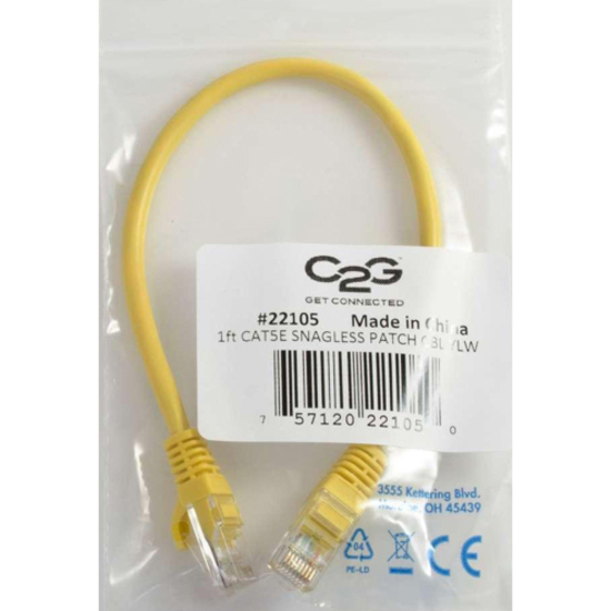 C2G-5ft Cat5e Snagless Unshielded (UTP) Network Patch Cable - Yellow - Thumbnail 5