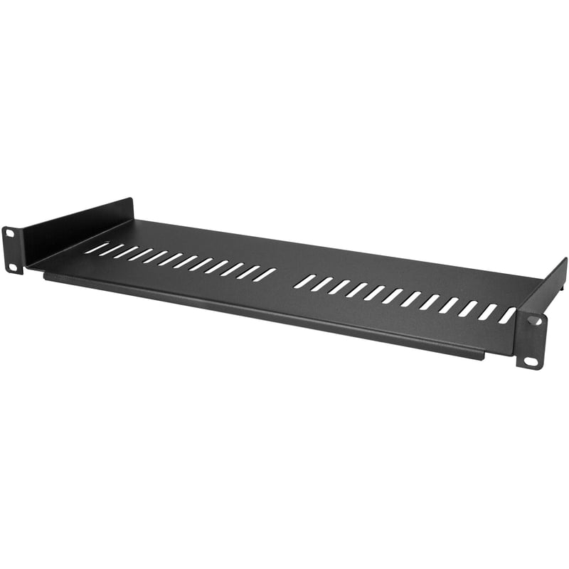 StarTech.com 1U Vented Server Rack Cabinet Shelf - Fixed 7in Deep Cantilever Rackmount Tray for 19" Data/AV/Network Enclosure w/Cage Nuts - Thumbnail 1