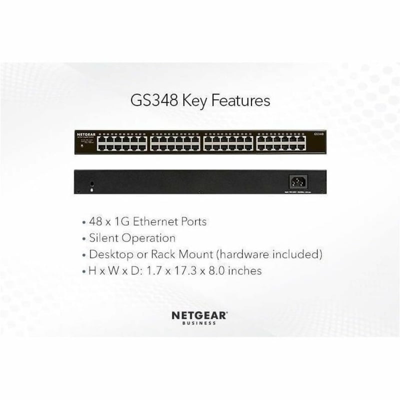 Netgear 48-port Gigabit Ethernet Rackmount Unmanaged Switch (GS348) - Thumbnail 3