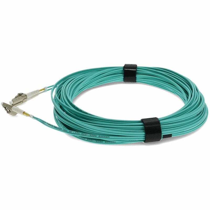 AddOn 47m LC to LC Aqua OM4 Duplex LSZH Fiber Patch Cable - Thumbnail 2