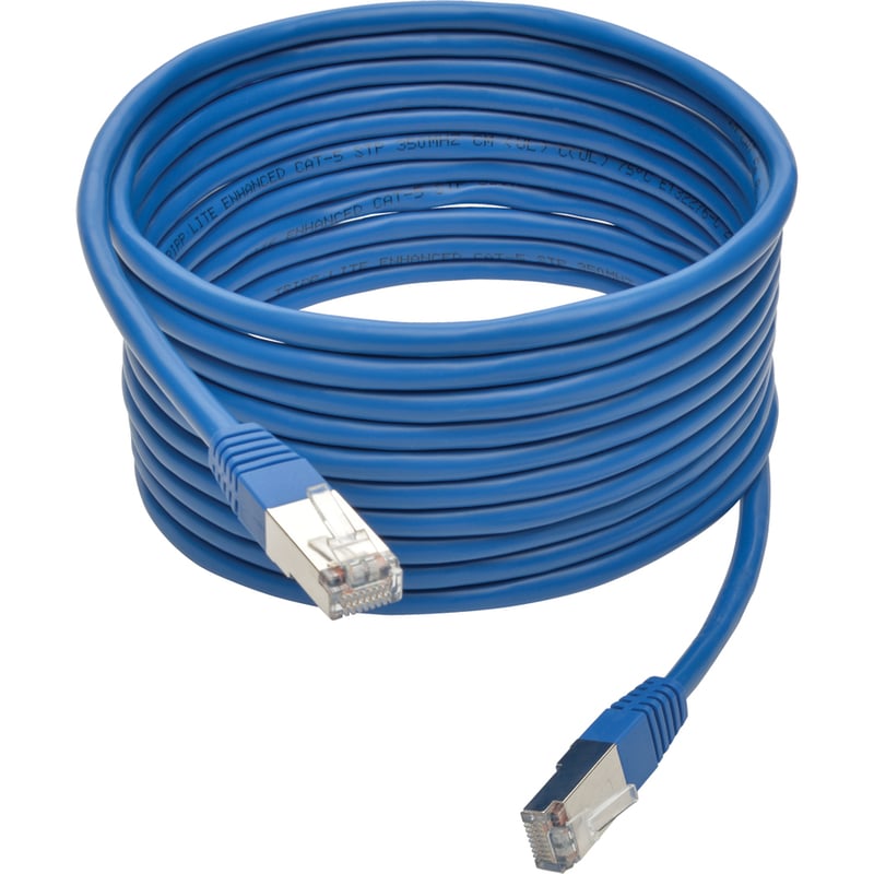 Eaton Tripp Lite Series Cat5e 350 MHz Molded Shielded (STP) Ethernet Cable (RJ45 M/M), PoE, Blue, 15 ft. (4.57 m) - Thumbnail 2