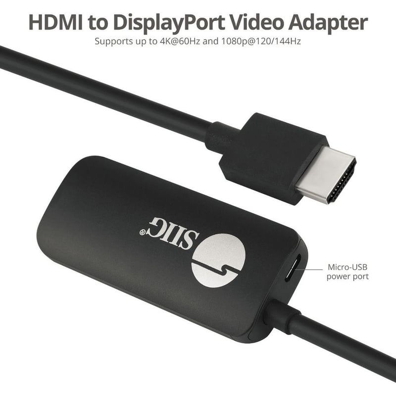 SIIG HDMI to DisplayPort 1.2 4K 60Hz Converter Adapter - Thumbnail 2