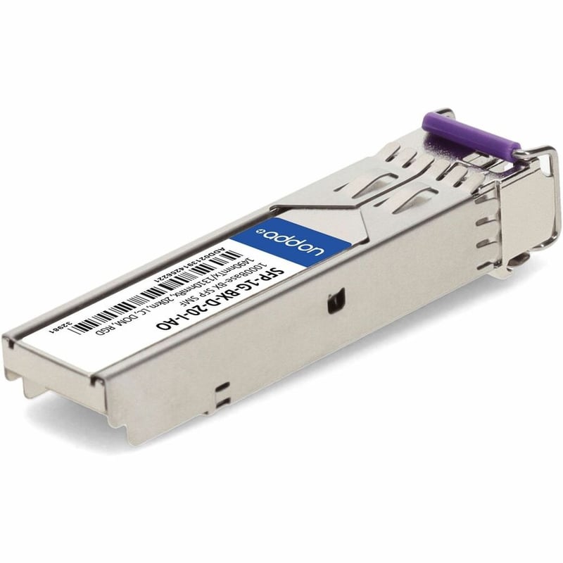 AddOn MSA and TAA Compliant 1000Base-BX SFP Transceiver (SMF, 1490nmTx/1310nmRx, 20km, LC, DOM, Rugged) - Thumbnail 5
