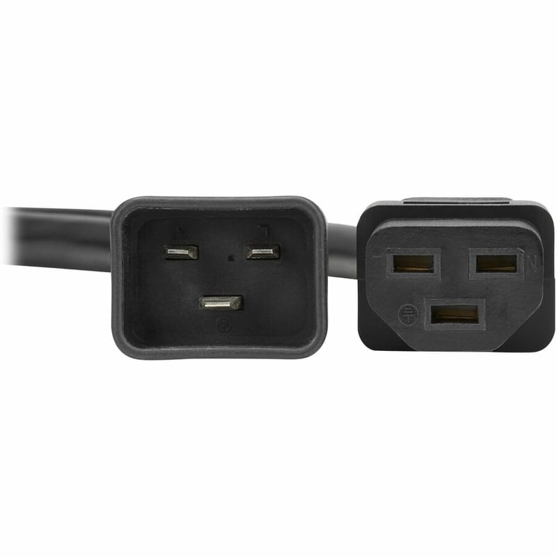 POWER CORD C20 C21 HEAVY-DUTY 20A 250V 12 AWG 2 FT. 0.6 M BLACK - Thumbnail 3