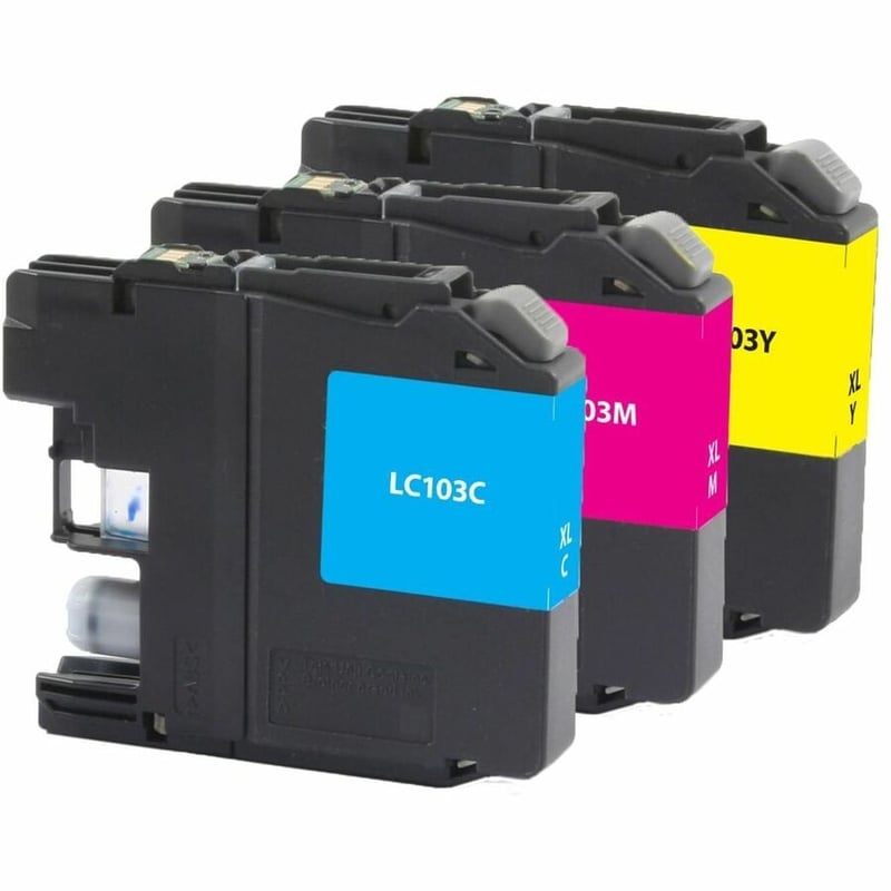 Clover Imaging Remanufactured High Yield Cyan, Magenta, Yellow Ink Cartridges for Brother LC103XL 3-Pack - Thumbnail 2