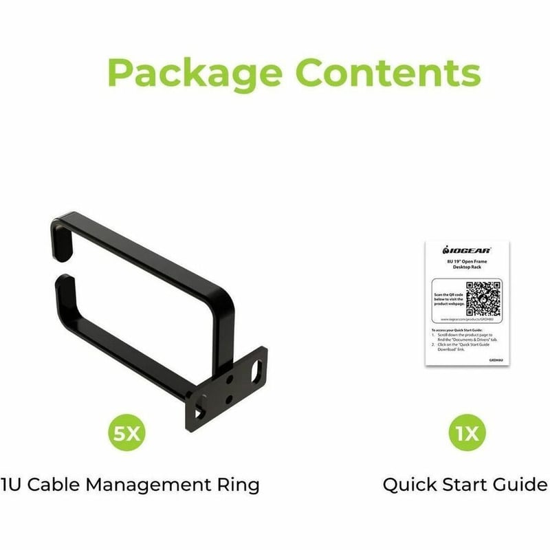 IOGEAR 1U Cable Management Ring - 2.3x3.9in (5.7x10cm) (5 Pack) - Thumbnail 4