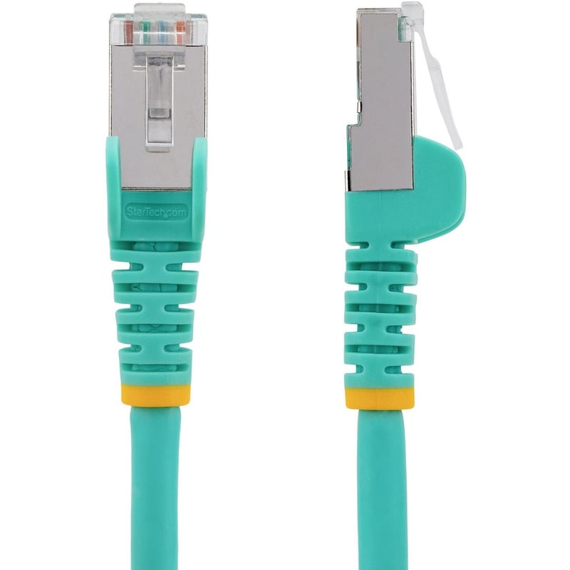 StarTech.com 9ft CAT6a Ethernet Cable, Aqua Low Smoke Zero Halogen (LSZH) 10 GbE 100W PoE S/FTP Snagless RJ-45 Network Patch Cord - Thumbnail 2