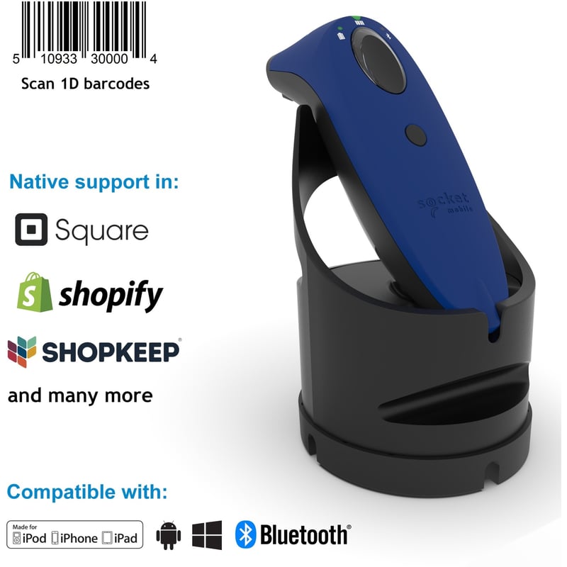 Socket Mobile SocketScan® S700, Linear Barcode Scanner, Blue & Black Charging Dock - Thumbnail 1
