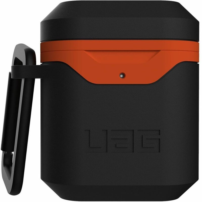 APPLE AIRPODS HARD CASE V2-BLACK/ORANGE - Thumbnail 2