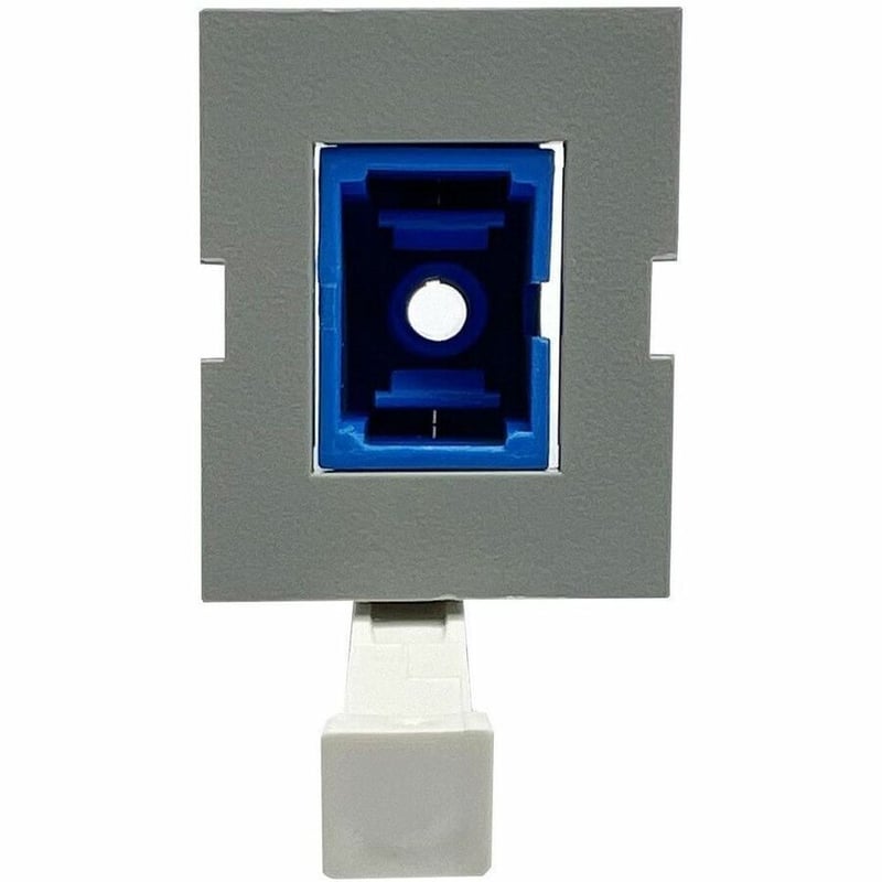 Ortronics Tracjack, SC, Simplex, Blue Adapter, Flush Mount, Single-Mode, LT Gray Housing - Thumbnail 2