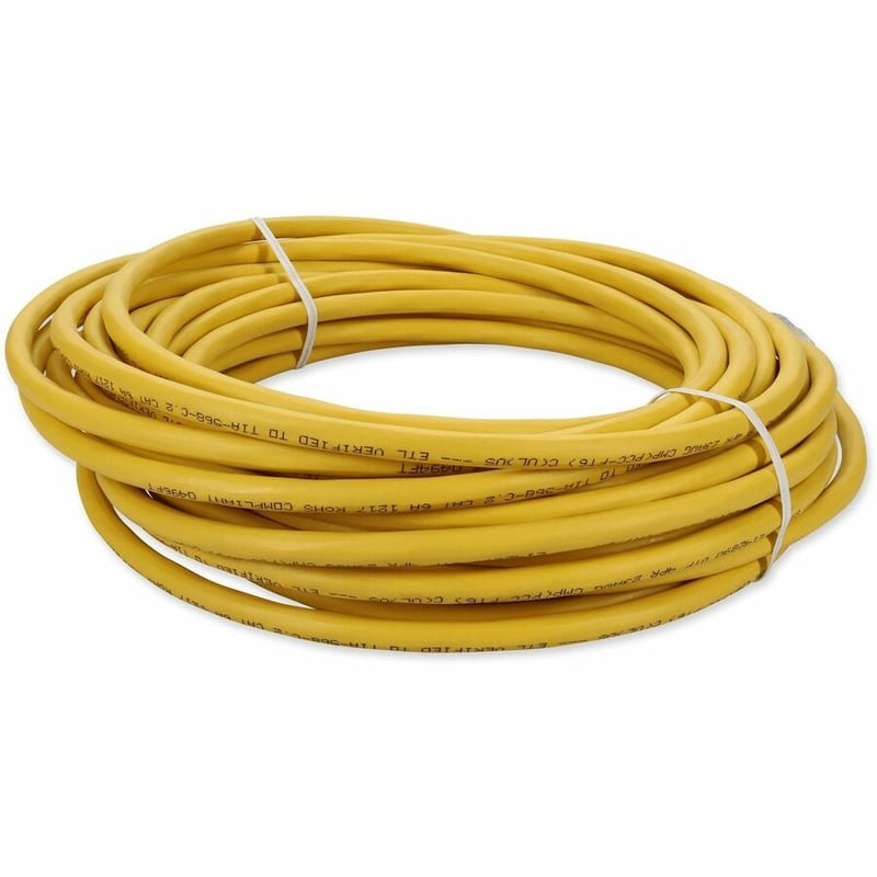 AddOn 34ft Yellow CAT 6A Plenum-Rated Ethernet Cable Snagless Bubble Boot RJ-45 M/M - Thumbnail 5