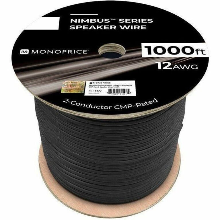MONOPRICE SPEAKER WIRE, CMP RATED, 2-CONDUCTOR, 12AWG, 1000FT, BLACK - Thumbnail 3