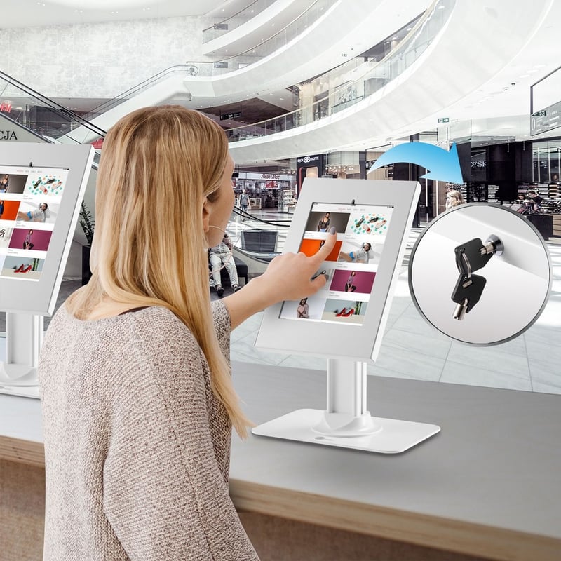 SIIG Lockable Countertop Kiosk Stand for iPad - Thumbnail 4