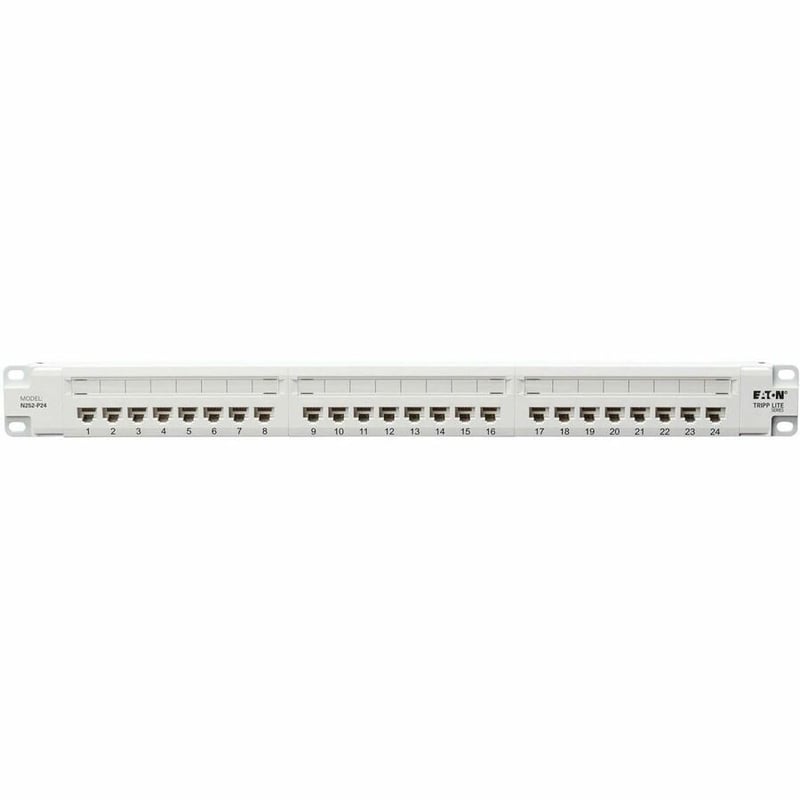 CAT6 PATCH PANEL 24-PORT 4PPOE 110/KRONE 568A/B RJ45 GBE 1U TAA