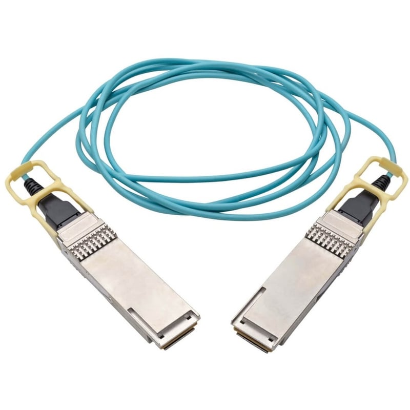 Eaton Tripp Lite Series QSFP28 to QSFP28 Active Optical Cable - 100GbE, AOC, M/M, Aqua, 3M (9.84 ft.) - Thumbnail 2
