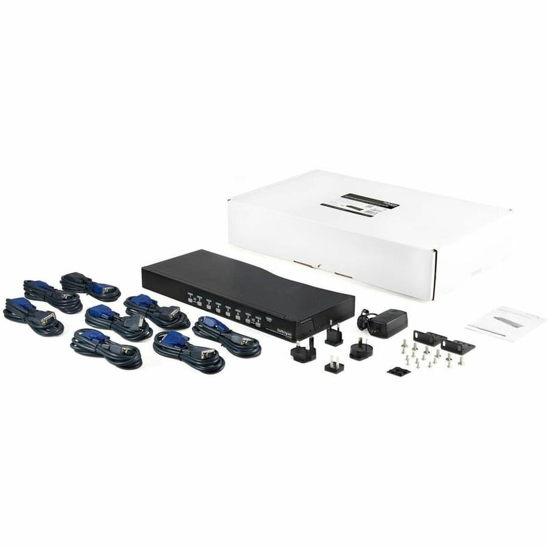 StarTech.com 8 Port 1U Rackmount USB KVM Switch Kit with OSD and Cables - Thumbnail 2