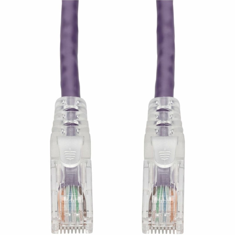 AddOn 5ft Purple CAT 6A PVC Ethernet Cable Snagless Easy Clear Boot TAA RJ-45 M/M - Thumbnail 1