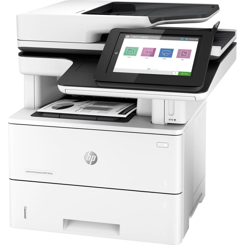 HP LaserJet Enterprise M528 M528f Laser Multifunction Printer-Monochrome-Copier/Fax/Scanner-52 ppm Mono Print-1200x1200 dpi Print-Automatic Duplex Print-150000 Pages-650 sheets Input-Color Flatbed Scanner-600 dpi Optical Scan-Appl - Thumbnail 3