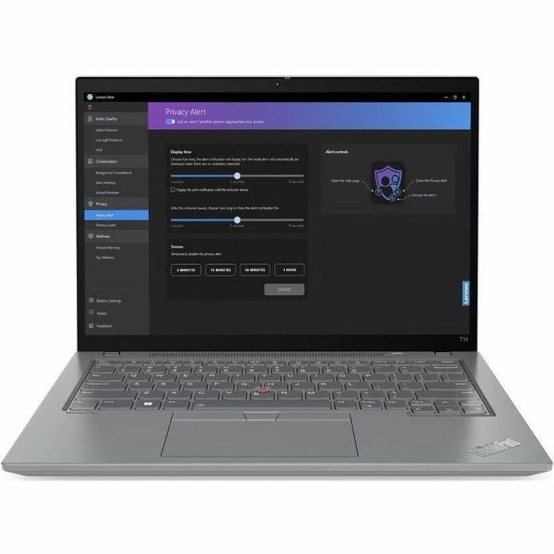 Lenovo ThinkPad T14 Gen 4 21HD002BUS 14" Notebook - WUXGA - 1920 x 1200 - Intel Core i7 13th Gen i7-1355U Deca-core (10 Core) - 16 GB Total RAM - 16 GB On-board Memory - 512 GB SSD - Storm Gray - Thumbnail 2