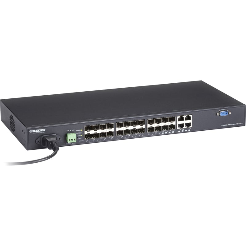 Black Box SFP Gigabit Managed Fiber Switch - 24-Port - Thumbnail 1