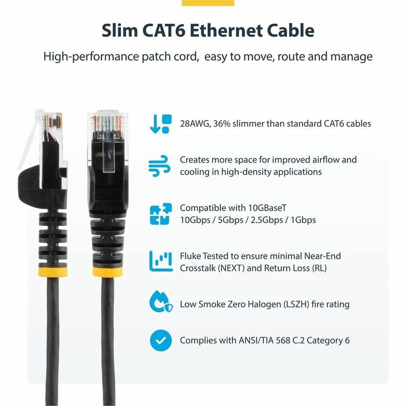 SLIM CAT6 CABLE PURPLE LSZH SLIM SNAGLESS RJ45 UTP PATCH CABLE - Thumbnail 2