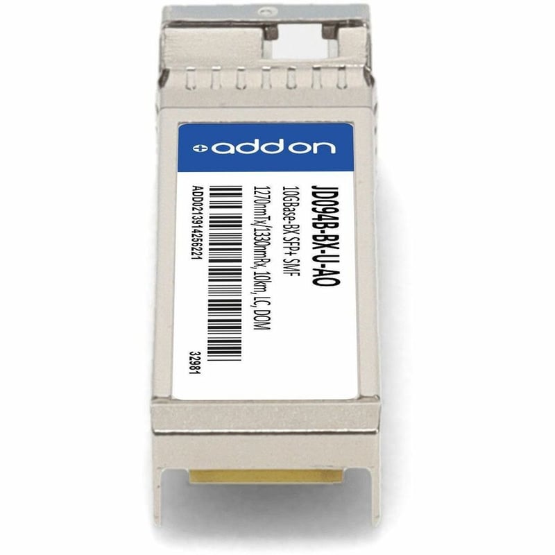 AddOn HP JD094B Compatible TAA Compliant 10GBase-BX SFP+ Transceiver (SMF, 1270nmTx/1330nmRx, 10km, LC, DOM) - Thumbnail 4