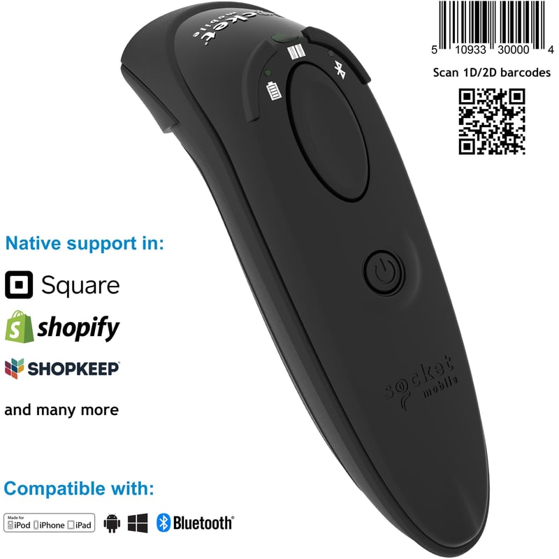 Socket Mobile DuraScan D740, Universal Barcode Scanner, Black - Thumbnail 1