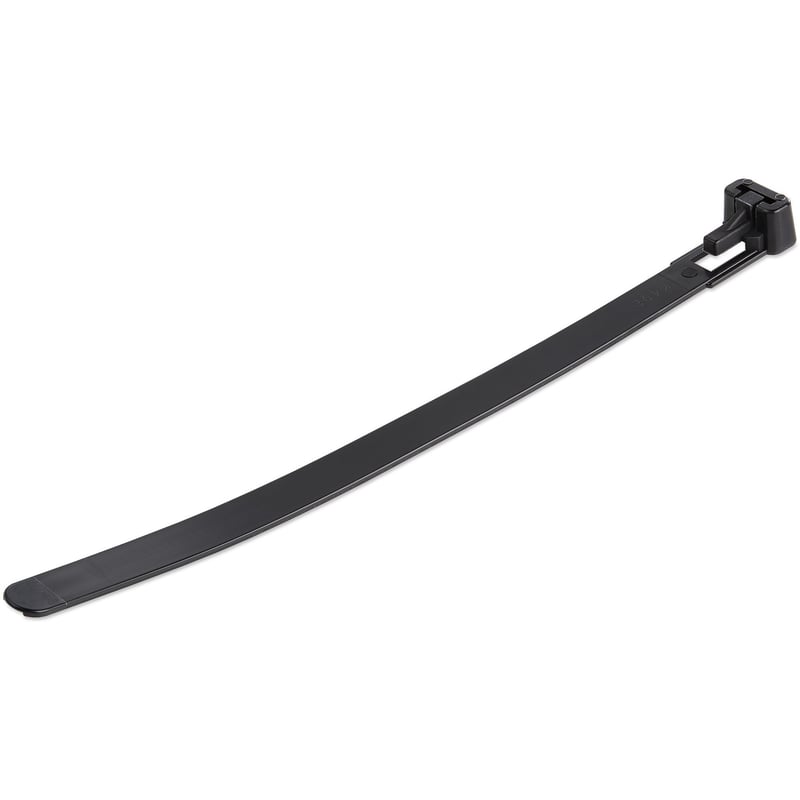StarTech.com 6"(15cm) Reusable Cable Ties, 1-3/8"(35mm) Dia. 50lb(22Kg) Tensile Strength, Nylon, In/Outdoor, UL Listed, 100 Pack, Black - Thumbnail 1