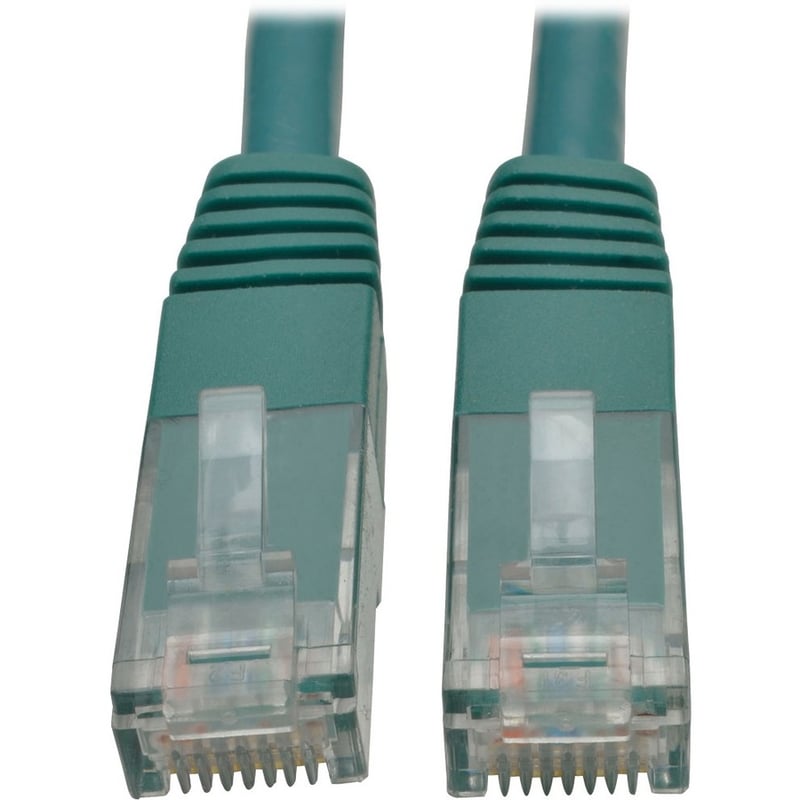 Eaton Tripp Lite Series Cat6 Gigabit Molded (UTP) Ethernet Cable (RJ45 M/M), PoE, Green, 25 ft. (7.62 m) - Thumbnail 1