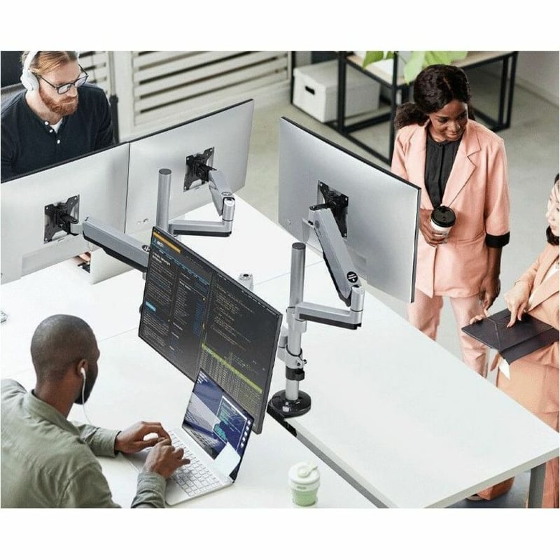 SIIG Dual Stacked Monitor Arm Desk Mount - 17" - 32" - Max Load 19.8 lbs for each arm - VESA 75/100mm - Thumbnail 2