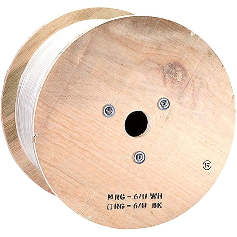 Monoprice 1000ft RG6 (18AWG), Quad Shield, CL2 Bulk Cable - White - Thumbnail 1