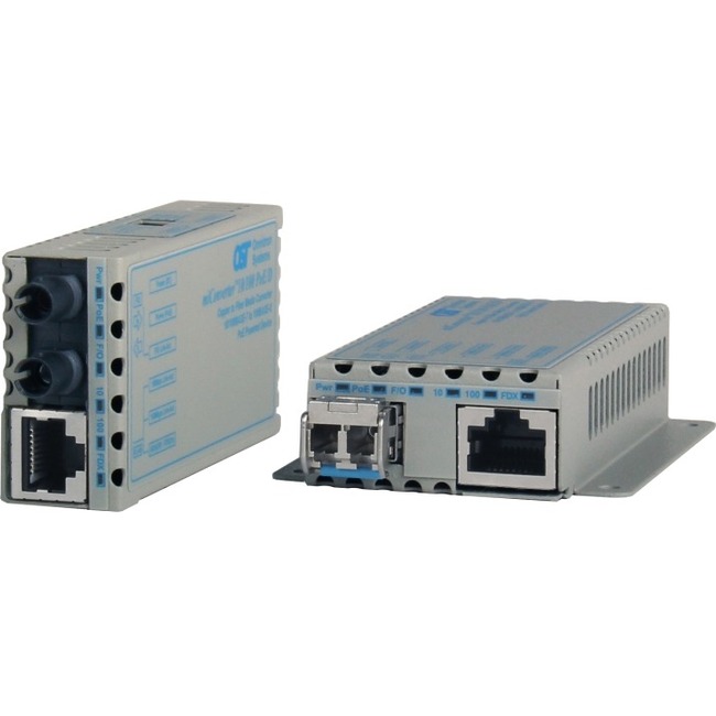 Omnitron Systems 10/100Base-TX to 100Base-X Ethernet Media Converters with PoE Powering
