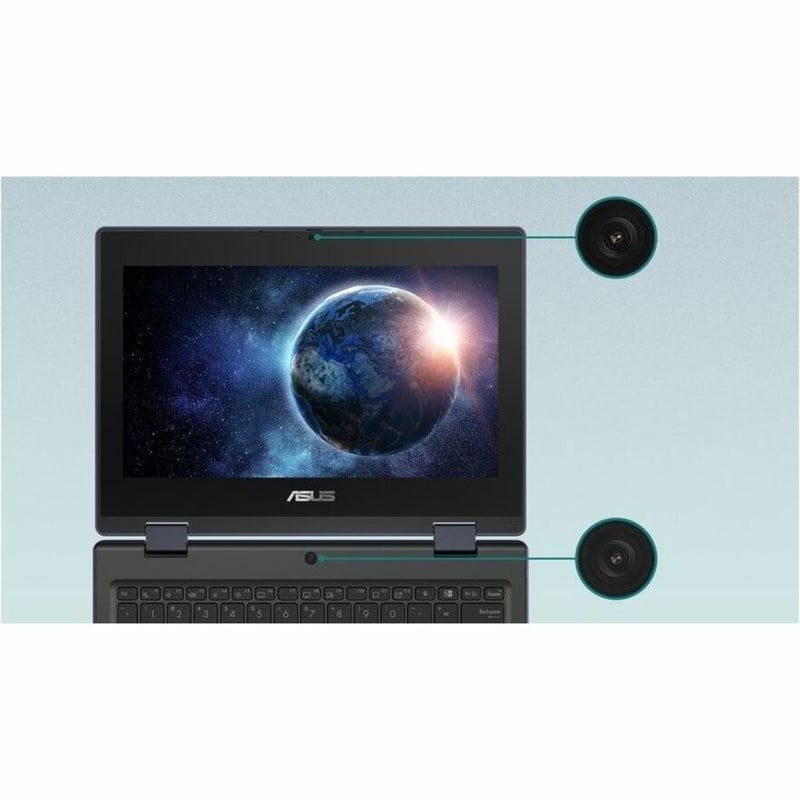 Asus BR1104F BR1104FTA-YS14T 11.6" Touchscreen Rugged Convertible 2 in 1 Notebook - HD - Intel N-Series N150 - 4 GB - 128 GB SSD - Mineral Gray - Thumbnail 5